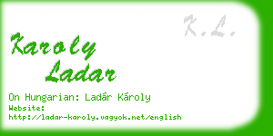 karoly ladar business card