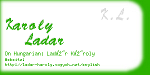 karoly ladar business card